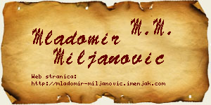 Mladomir Miljanović vizit kartica